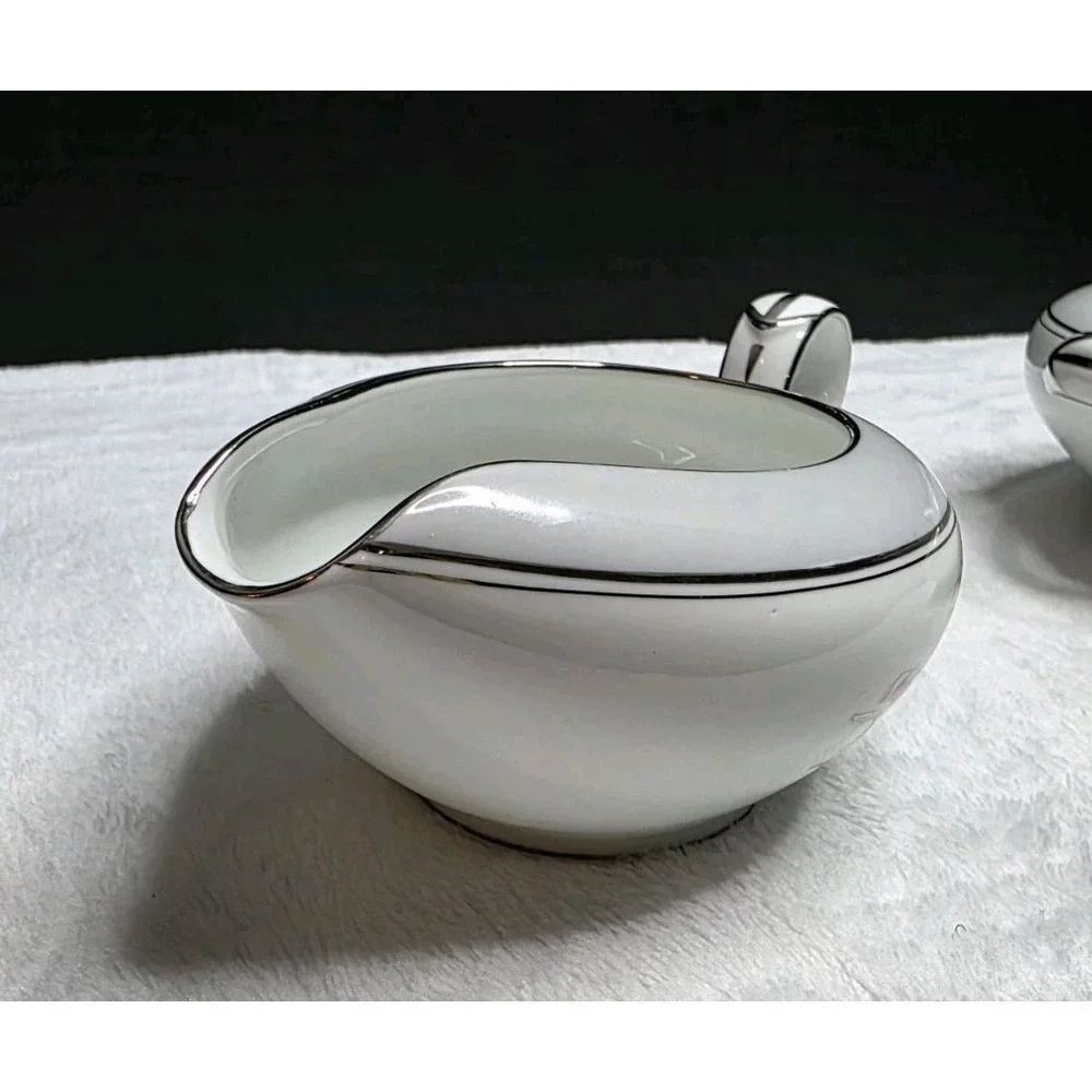MCM‎ Vintage Noritake Sugar Bowl & Creamer 5518, with Pink Lily of the Valley